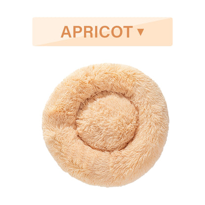 Luxurious Plush Donut Dog Bed - Warm, Soft, and Washable Pet Cushion for Dogs and Cats in Various Sizes