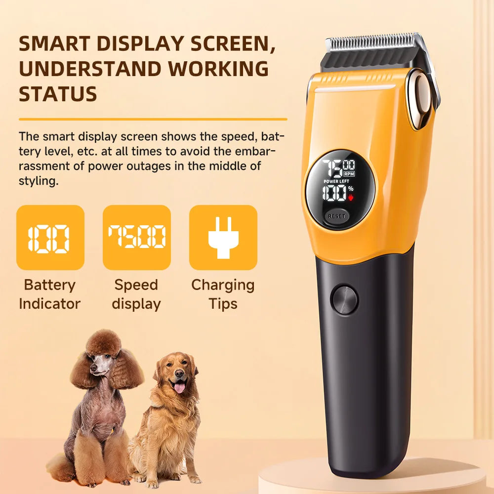 2026 New Hot-Selling Pet Dog Beauty Shaver Intelligent Digital Hair Clipper Cat and Dog Universal Pet Hair Clipper