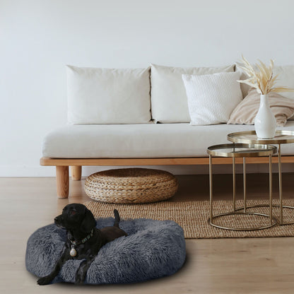 Luxurious Plush Donut Dog Bed - Warm, Soft, and Washable Pet Cushion for Dogs and Cats in Various Sizes