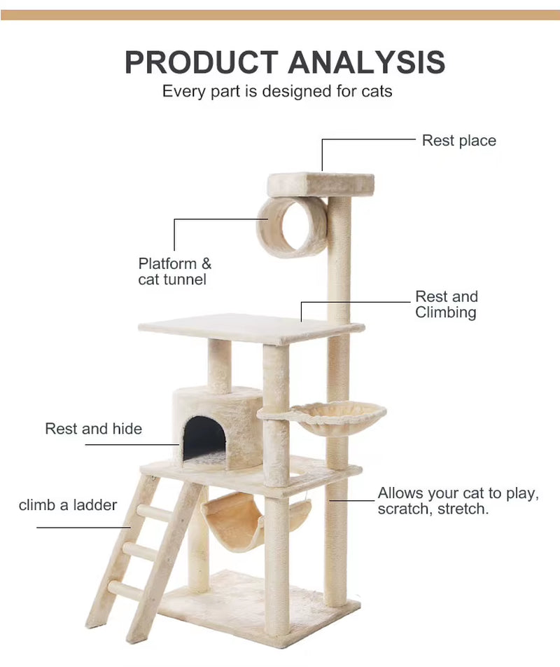 Alibaba Best Sellers Wooden OEM Manufacturer Wholesale Customized Pet Cat Furniture Bucket House Cat Tree