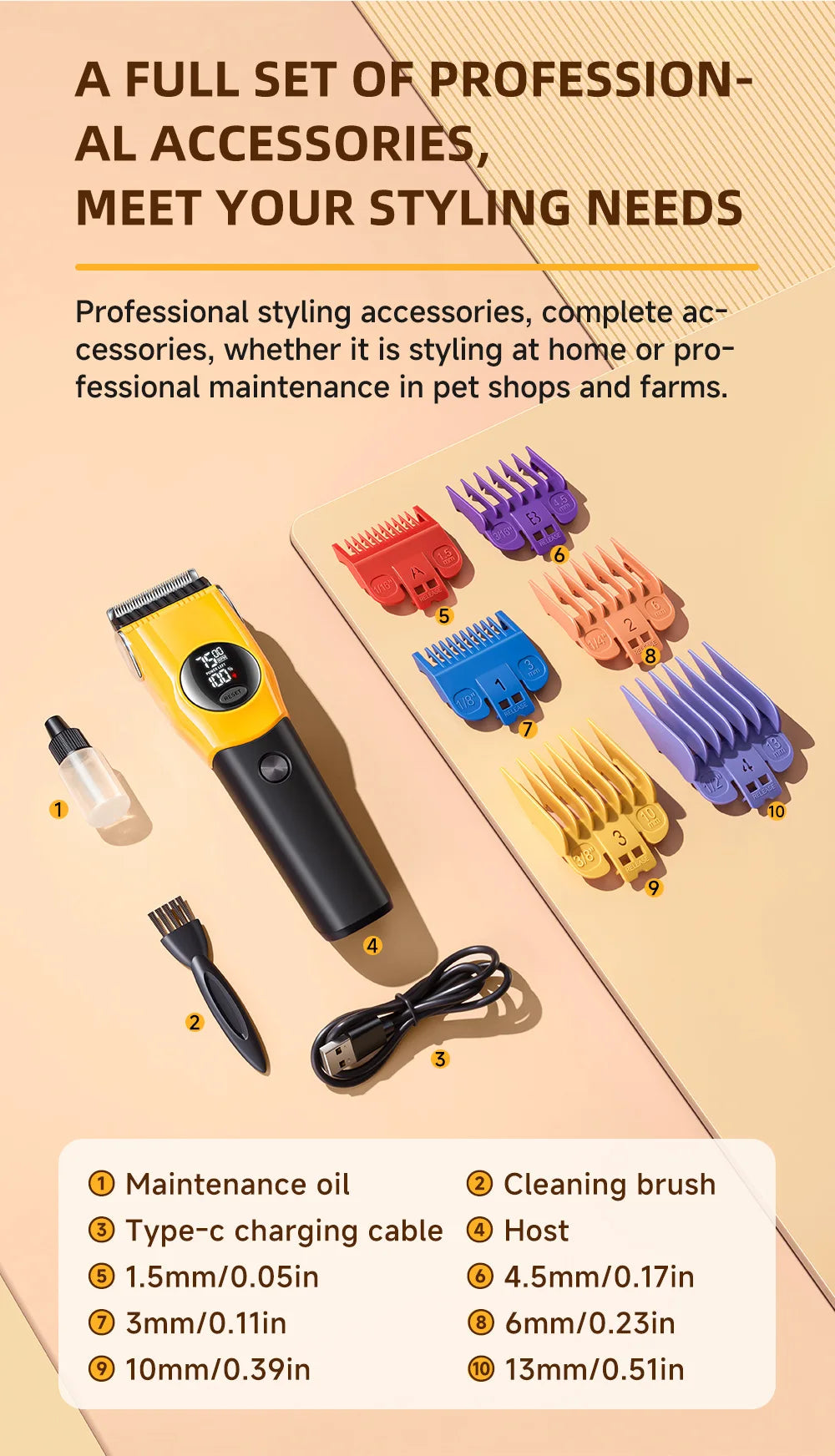 2026 New Hot-Selling Pet Dog Beauty Shaver Intelligent Digital Hair Clipper Cat and Dog Universal Pet Hair Clipper