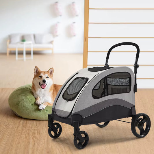 2024 Best Selling Large Carrier Outdoors Traveling Walk Pet Carrier Stroller for Cats Dogs