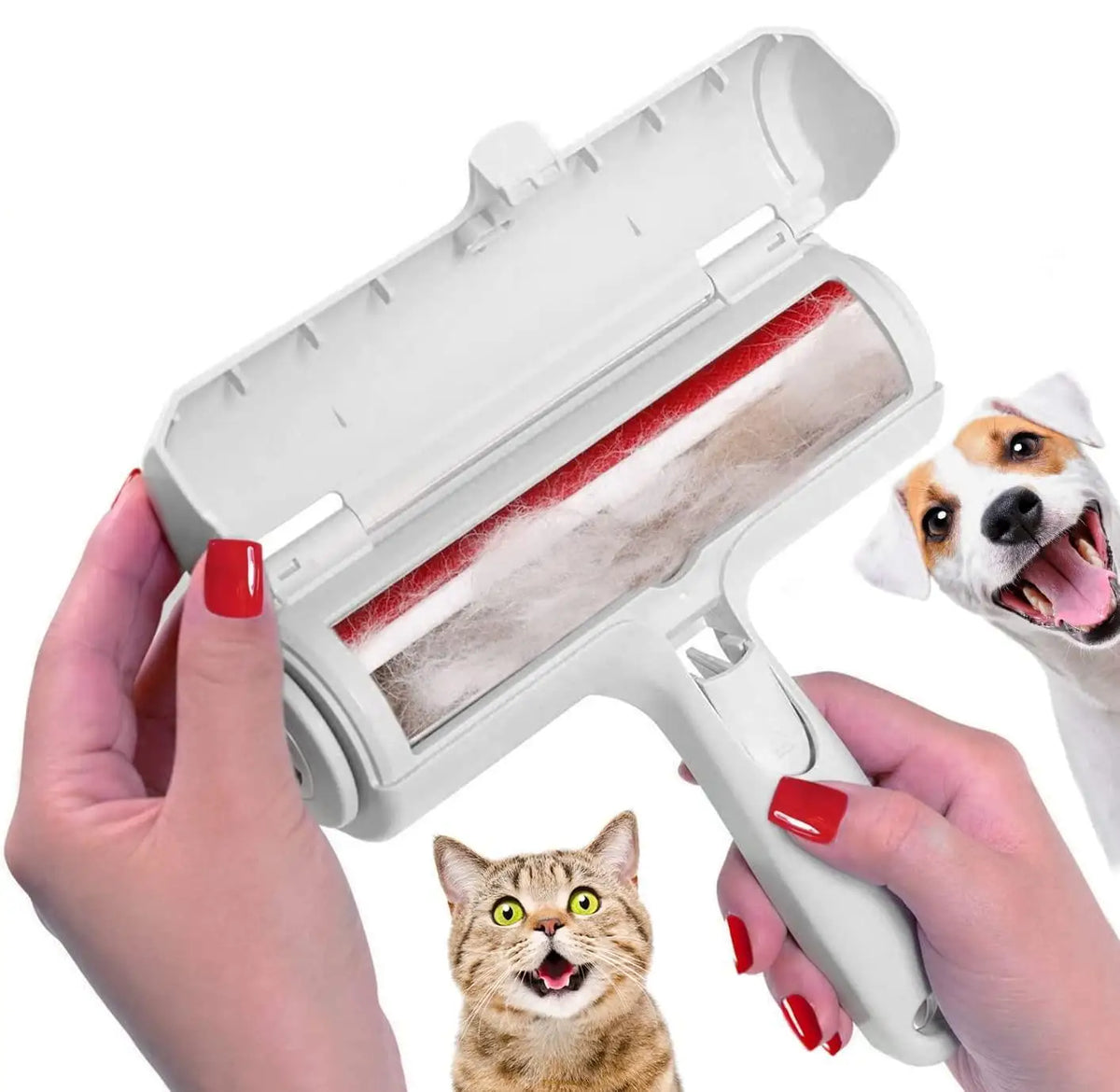 Pet Hair Remover Roller with Self-Cleaning Base - Efficient Tool for Dog and Cat Fur Removal from Furniture