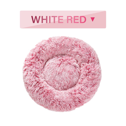 Luxurious Plush Donut Dog Bed - Warm, Soft, and Washable Pet Cushion for Dogs and Cats in Various Sizes