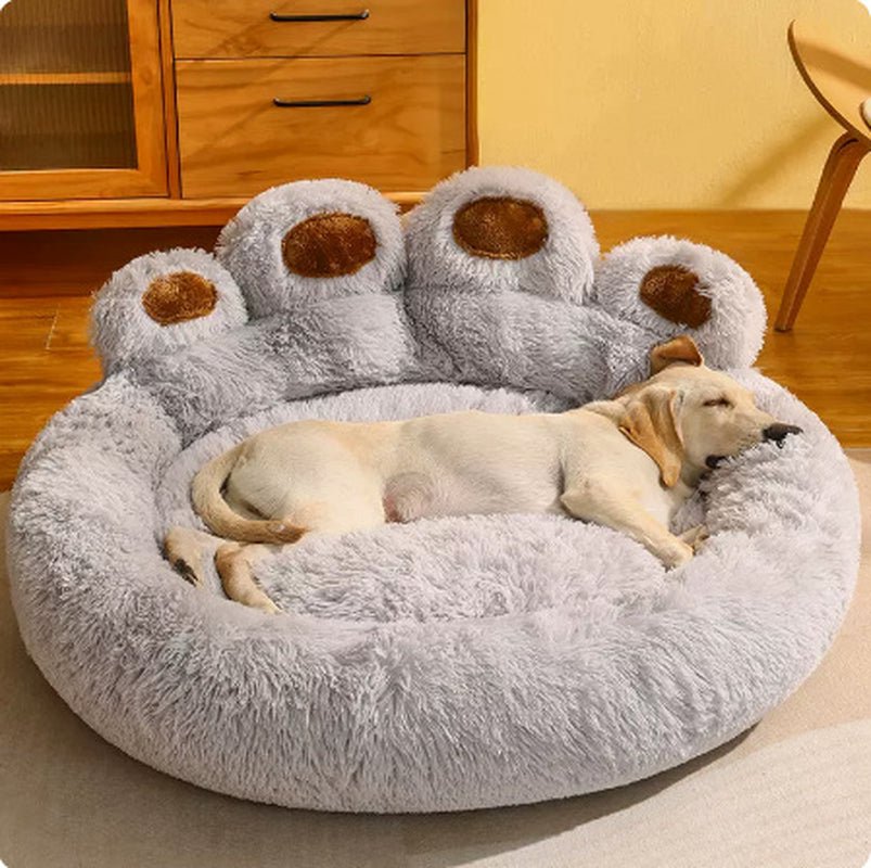 Large Fluffy Dog Bed - Winter Warmth Pet Sofa Basket for Dogs and Cats, Ideal Kennel Mat and Blanket Accessories