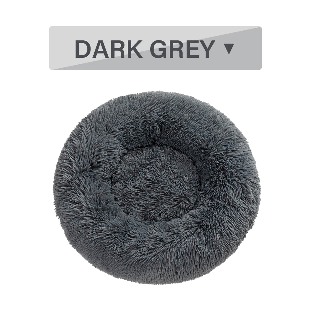 Luxurious Plush Donut Dog Bed - Warm, Soft, and Washable Pet Cushion for Dogs and Cats in Various Sizes
