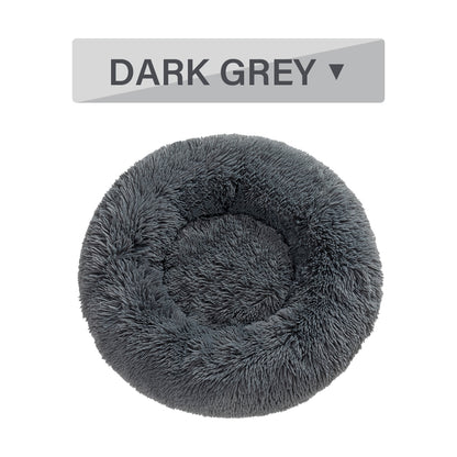 Luxurious Plush Donut Dog Bed - Warm, Soft, and Washable Pet Cushion for Dogs and Cats in Various Sizes