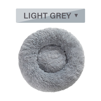 Luxurious Plush Donut Dog Bed - Warm, Soft, and Washable Pet Cushion for Dogs and Cats in Various Sizes