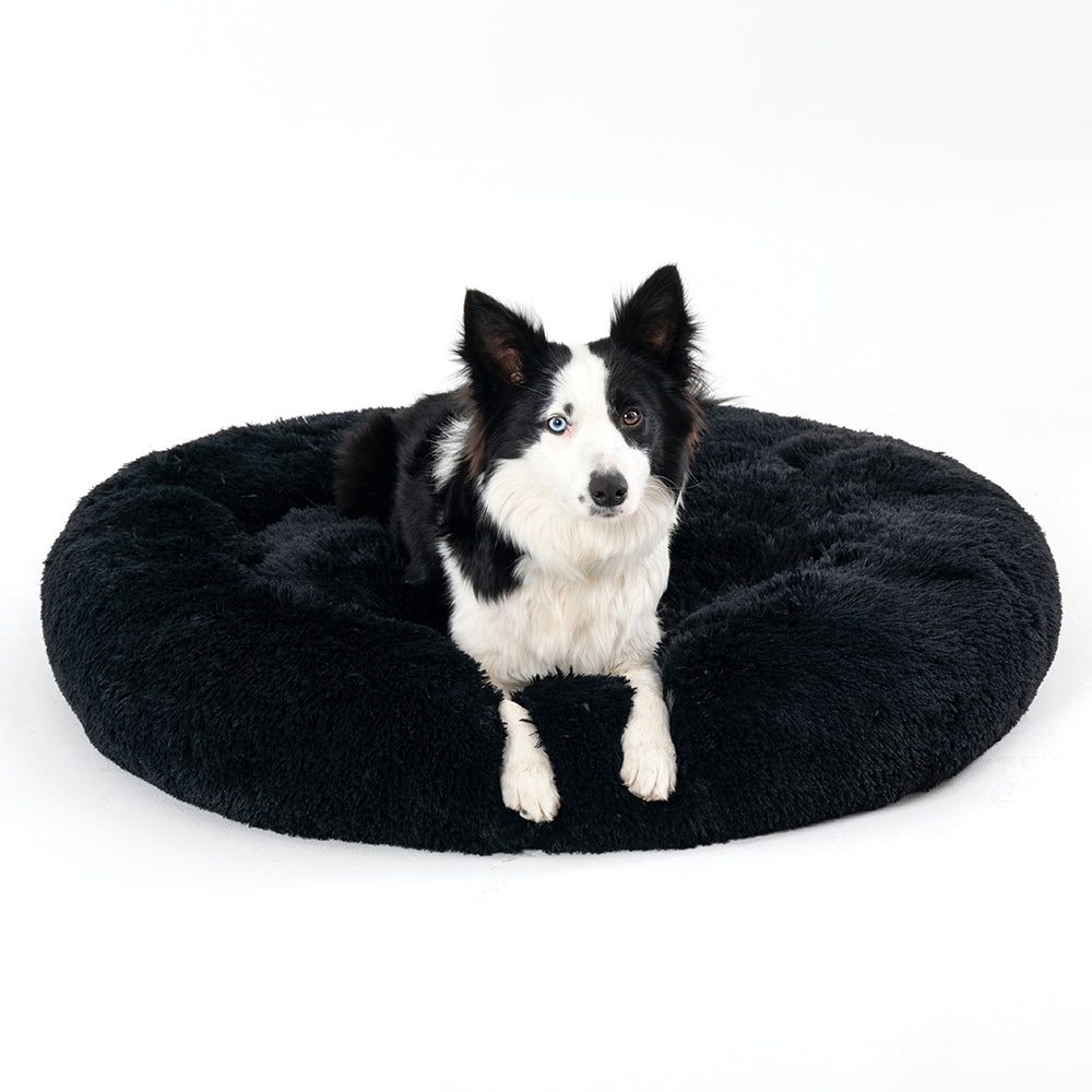Luxurious Plush Donut Dog Bed - Warm, Soft, and Washable Pet Cushion for Dogs and Cats in Various Sizes