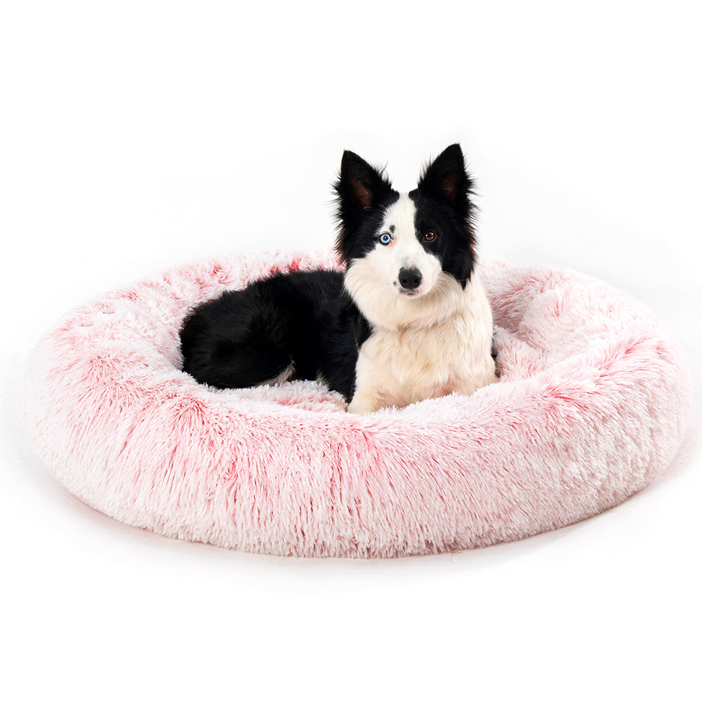 Luxurious Plush Donut Dog Bed - Warm, Soft, and Washable Pet Cushion for Dogs and Cats in Various Sizes