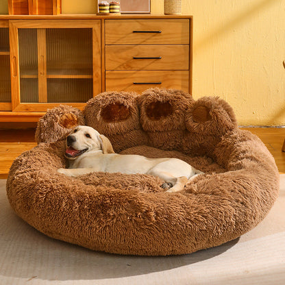 Large Fluffy Dog Bed - Winter Warmth Pet Sofa Basket for Dogs and Cats, Ideal Kennel Mat and Blanket Accessories