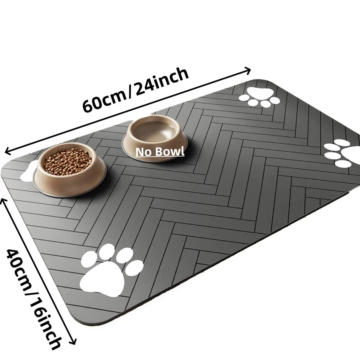 S, M, L Saugfähige Futtermatte für Haustiere, wasserfeste Unterlage für Hunde- und Katzenfressnäpfe, schnelltrocknende Gummirückseite