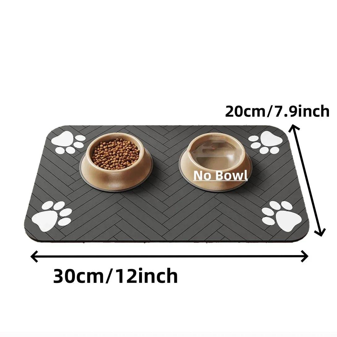 S, M, L Saugfähige Futtermatte für Haustiere, wasserfeste Unterlage für Hunde- und Katzenfressnäpfe, schnelltrocknende Gummirückseite