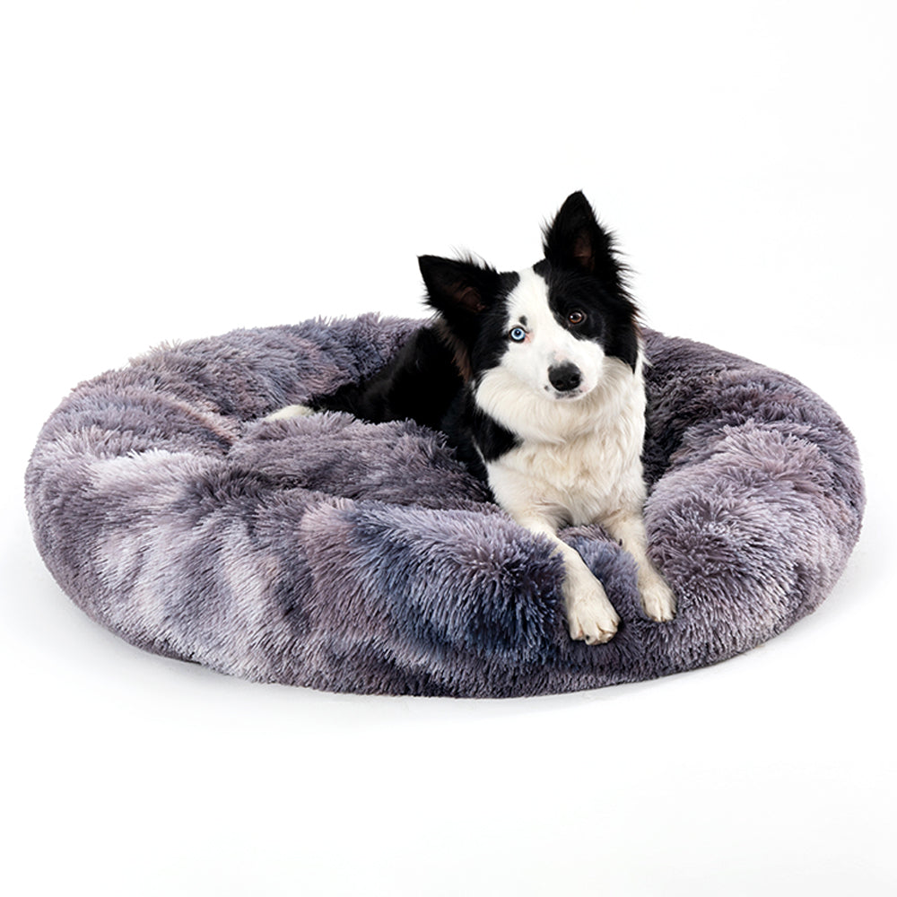 Luxurious Plush Donut Dog Bed - Warm, Soft, and Washable Pet Cushion for Dogs and Cats in Various Sizes