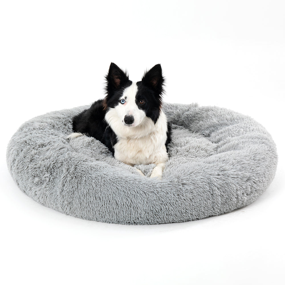 Luxurious Plush Donut Dog Bed - Warm, Soft, and Washable Pet Cushion for Dogs and Cats in Various Sizes