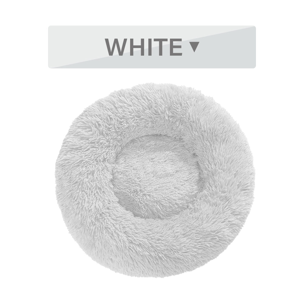 Luxurious Plush Donut Dog Bed - Warm, Soft, and Washable Pet Cushion for Dogs and Cats in Various Sizes