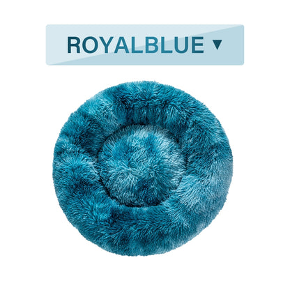 Luxurious Plush Donut Dog Bed - Warm, Soft, and Washable Pet Cushion for Dogs and Cats in Various Sizes