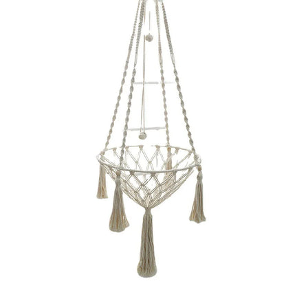 Hand-Woven Cotton Rope Winter Pet Hammock - Indoor Cat Swing and Hanging Basket for Kittens