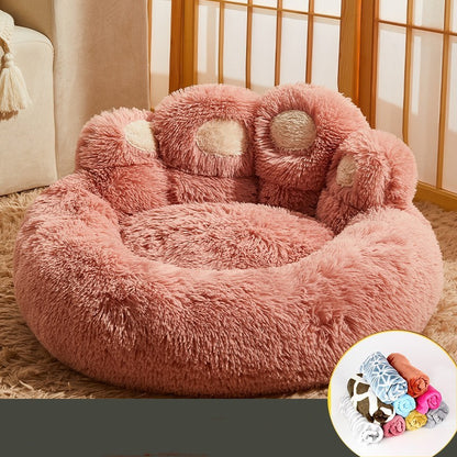 Large Fluffy Dog Bed - Winter Warmth Pet Sofa Basket for Dogs and Cats, Ideal Kennel Mat and Blanket Accessories