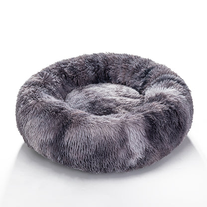 Luxurious Plush Donut Dog Bed - Warm, Soft, and Washable Pet Cushion for Dogs and Cats in Various Sizes