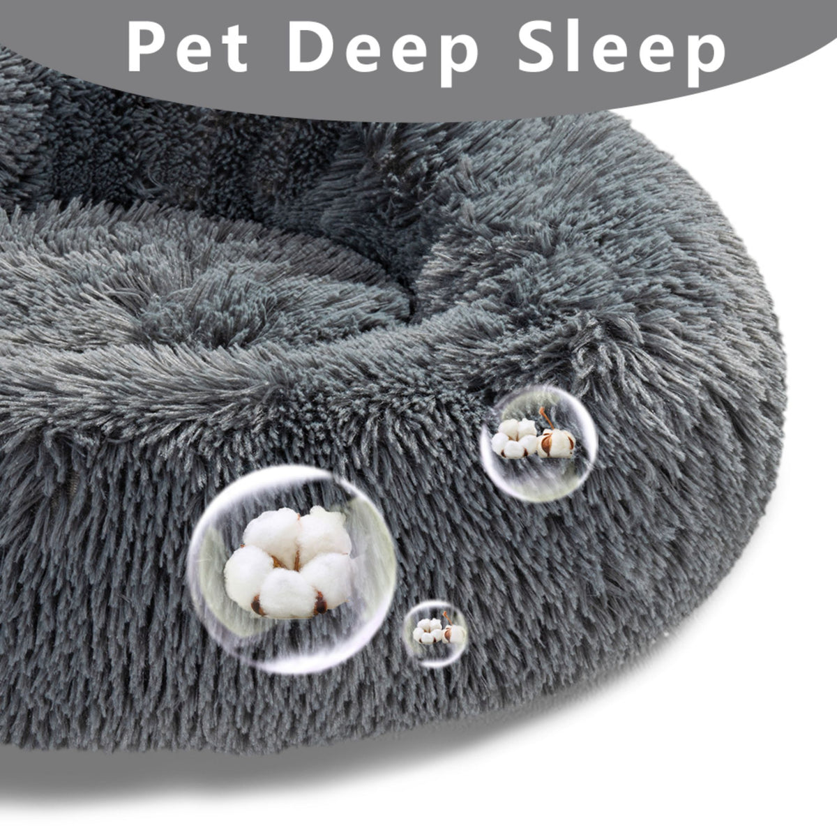Luxurious Plush Donut Dog Bed - Warm, Soft, and Washable Pet Cushion for Dogs and Cats in Various Sizes