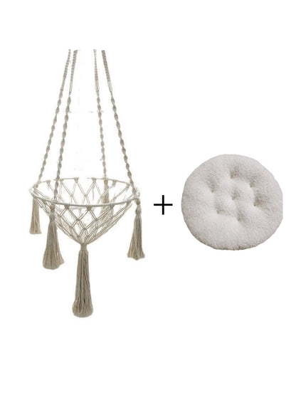 Hand-Woven Cotton Rope Winter Pet Hammock - Indoor Cat Swing and Hanging Basket for Kittens