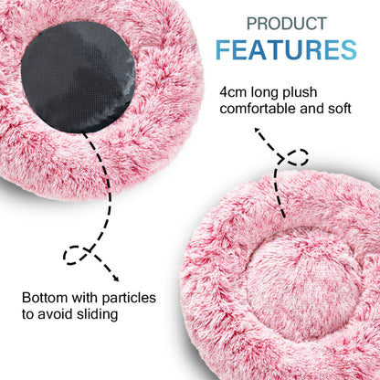 Luxurious Plush Donut Dog Bed - Warm, Soft, and Washable Pet Cushion for Dogs and Cats in Various Sizes