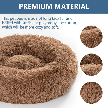 Luxurious Plush Donut Dog Bed - Warm, Soft, and Washable Pet Cushion for Dogs and Cats in Various Sizes
