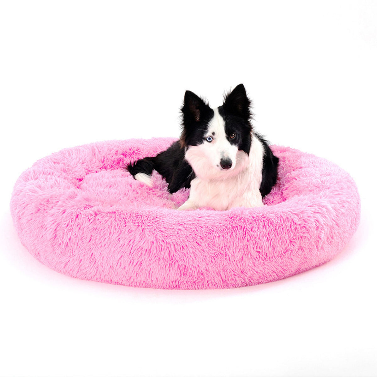 Luxurious Plush Donut Dog Bed - Warm, Soft, and Washable Pet Cushion for Dogs and Cats in Various Sizes