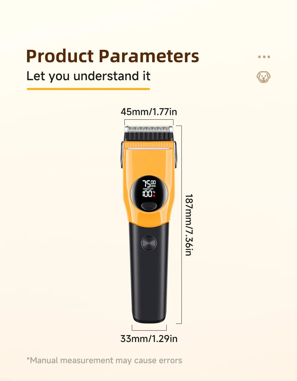 2026 New Hot-Selling Pet Dog Beauty Shaver Intelligent Digital Hair Clipper Cat and Dog Universal Pet Hair Clipper