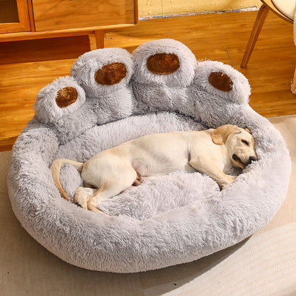 Large Fluffy Dog Bed - Winter Warmth Pet Sofa Basket for Dogs and Cats, Ideal Kennel Mat and Blanket Accessories
