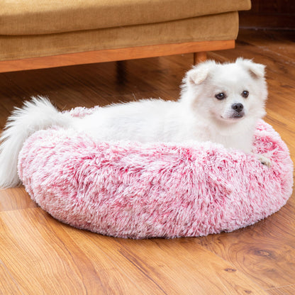 Luxurious Plush Donut Dog Bed - Warm, Soft, and Washable Pet Cushion for Dogs and Cats in Various Sizes